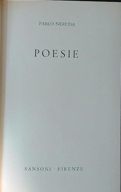 Poesie - Pablo Neruda - copertina