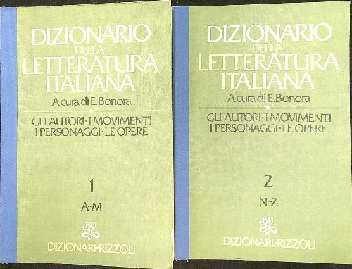 Dizionario della lingua italiana 2 vv - Ettore Bonora - copertina