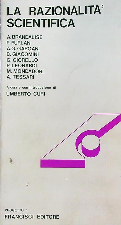 Razionalità scientifica - Umberto Curi - copertina