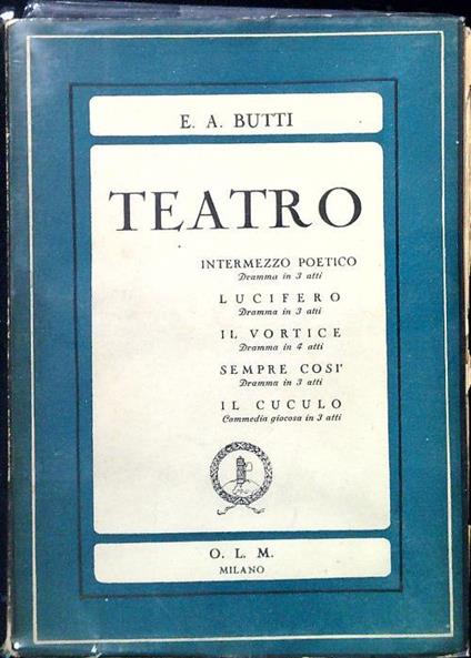 Teatro (2) - E. A. Butti - copertina