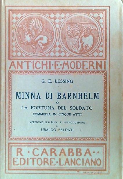 Minna di Barhelm o la fortuna del soldato - G. E. Lessing - copertina