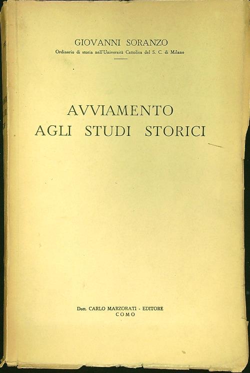 Avviamento agli studi storici