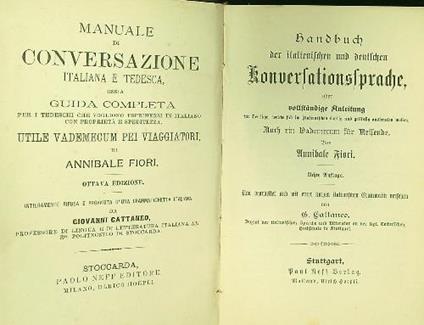 Manuale di conversazione italiana e tedesca - Annibale Fiori - copertina