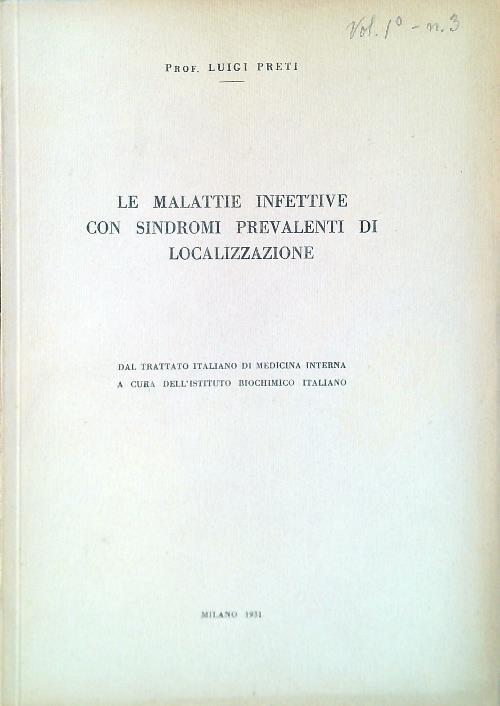 malattie infettive con sindromi prevalenti di localizzazione