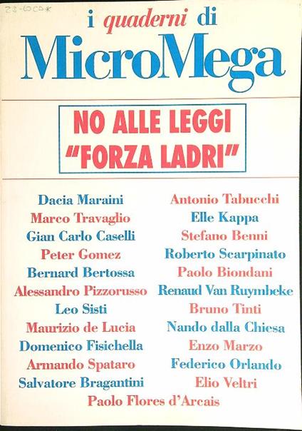 I quaderni di MicroMega. No alle leggi Forza Ladri - copertina