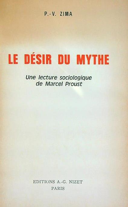 desir du Mythe - P.V. Zima - copertina