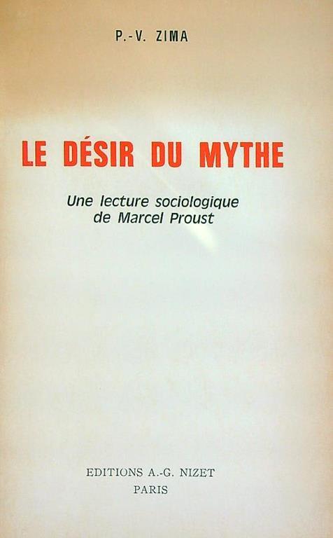 desir du Mythe - P.V. Zima - copertina