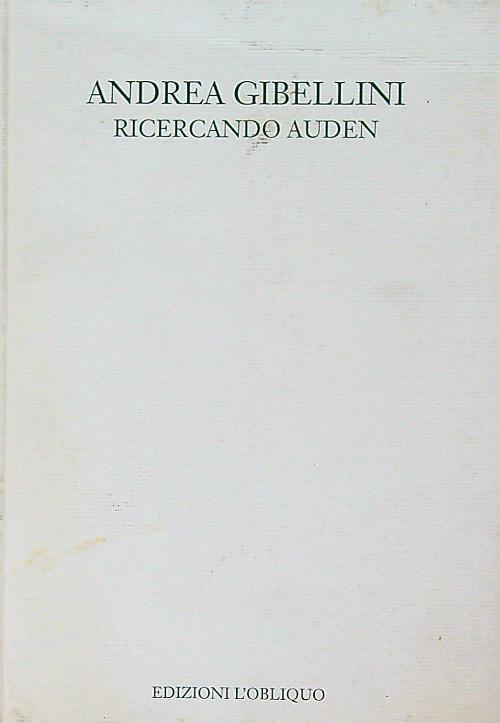 Ricercando Auden - Andrea Gibellini - copertina
