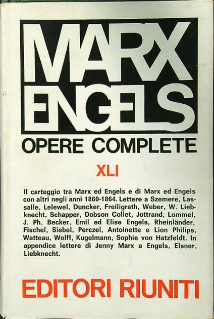 Opere complete XLI - Mar - copertina