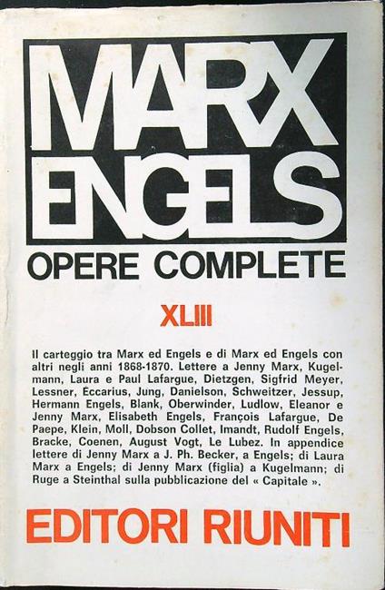 Opere complete XLIII - Mar - copertina