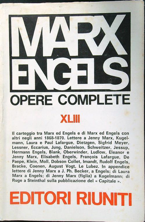 Opere complete XLIII - Mar - copertina