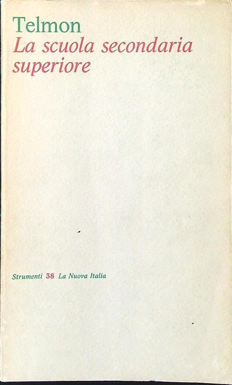 scuola secondaria superiore - Vittorio Telmon - copertina