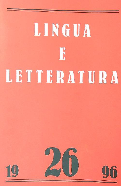 Lingua letteratura 26/Primavera 1996