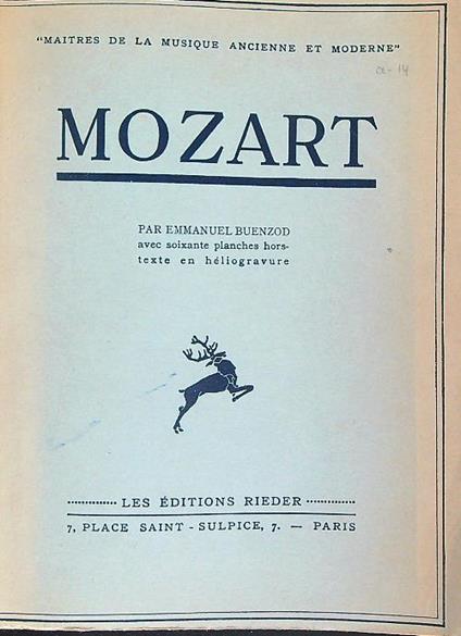 Mozart - Emmanuel Buenzod - copertina