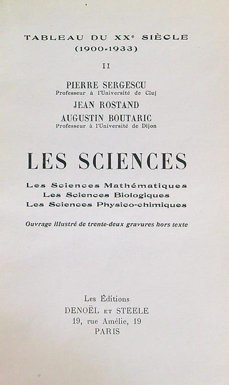 sciences - copertina