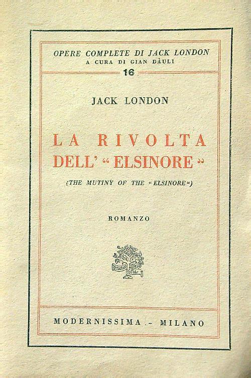 rivolta dell'Elsinore - Jack London - copertina