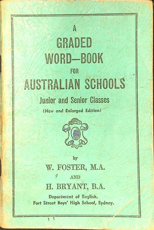 graded word-book for australian schools - W. Foster - copertina
