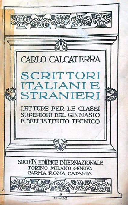 Scrittori italiani e stranieri - Carlo Calcaterra - copertina