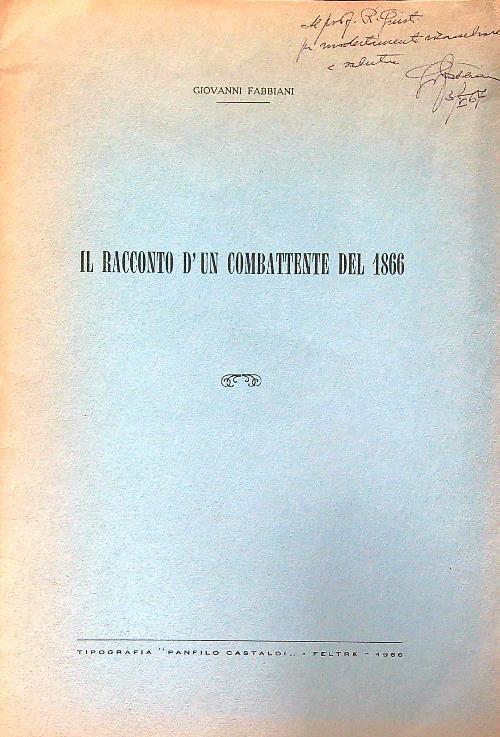 Un racconto d'un combattente del 1866