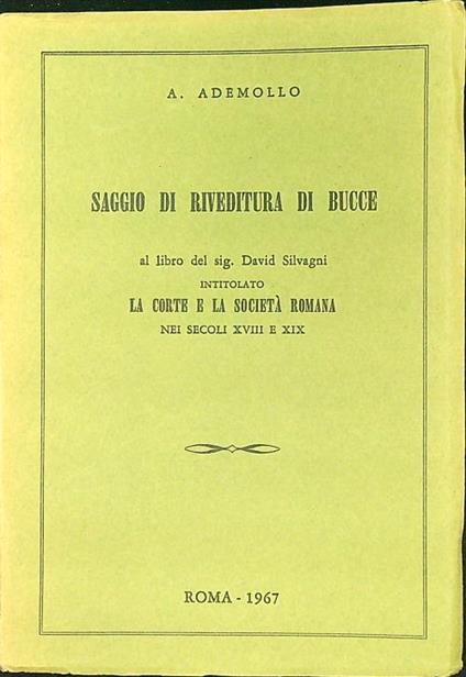 Saggio di riveditura di bucce - A. Ademollo - copertina