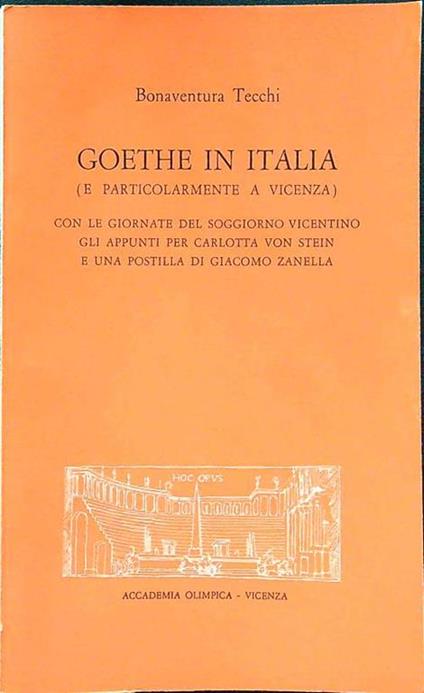 Goethe in Italia - Bonaventura Tecchi - copertina