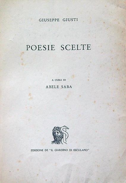 Poesie scelte - Giuseppe Giusti - copertina