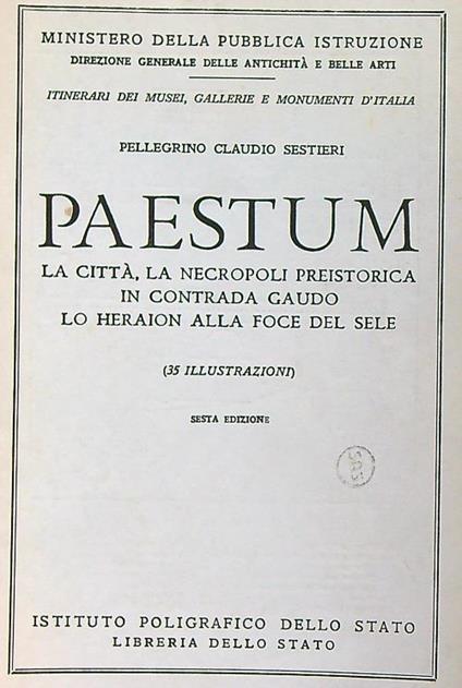 Paestum - Claudio Sestieri - copertina