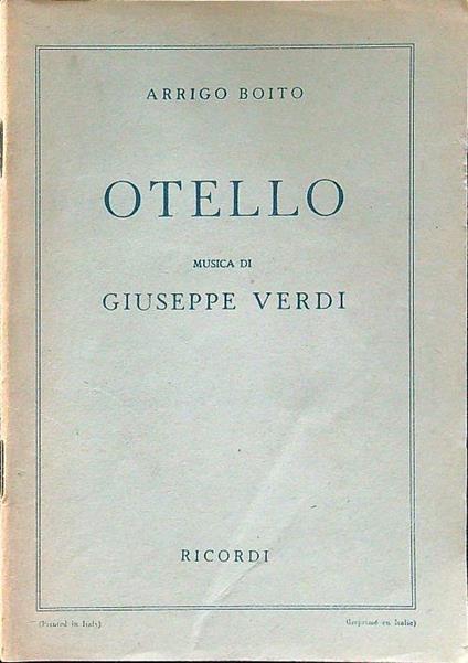 Otello - Arrigo Boito - copertina