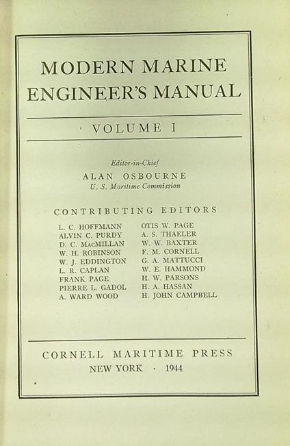 Modern Marine Engineer's Manual vol. 1 - copertina