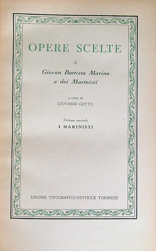 Opere scelte di Giovan Battista Marino e dei marinisti. Volume secondo