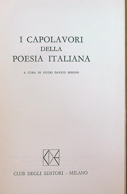 I capolavori della poesia italiana