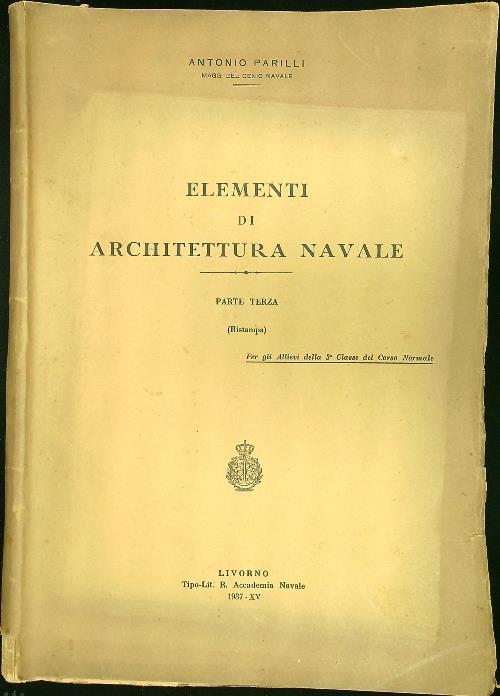 Elementi di architettura navale parte terza