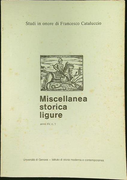 Miscellanea storica ligure anno XV 2VV - copertina