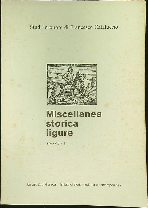 Miscellanea storica ligure anno XV 2VV - copertina