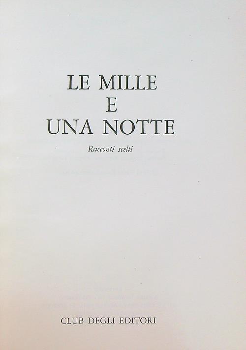 Le Mille e una Notte - copertina