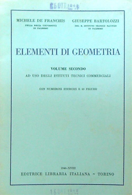 Elementi di geometria. Volume secondo
