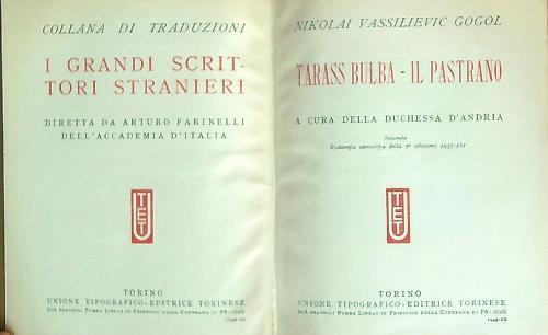 Tarass Bulba - Il Pastrano - copertina