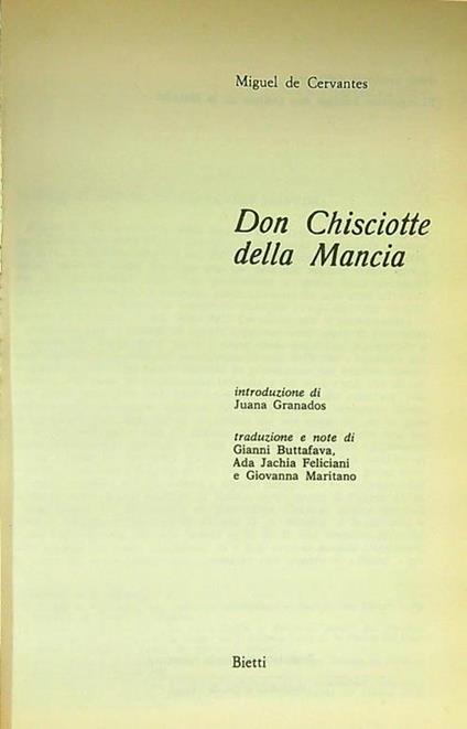 Don Chisciotte della Mancia - Miguel de Cervantes - copertina