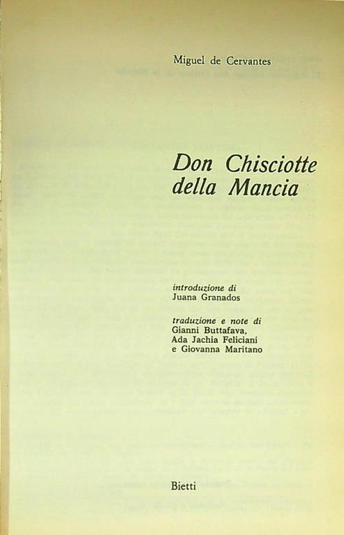 Don Chisciotte della Mancia - Miguel de Cervantes - copertina