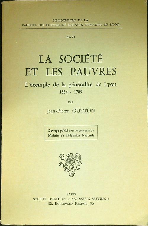 La societe' et les pauvres - copertina