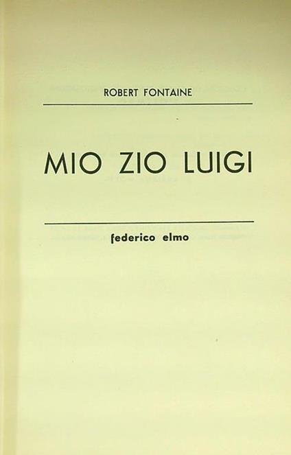 Mio zio Luigi - copertina