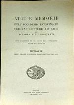 Atti e memorie dell'Accademia Patavina di Scienze lettere ed arti n. XCII parte III