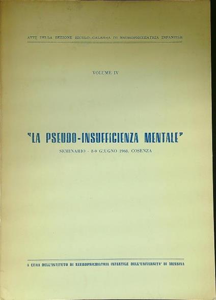 La pseudo-insufficienza mentale - copertina