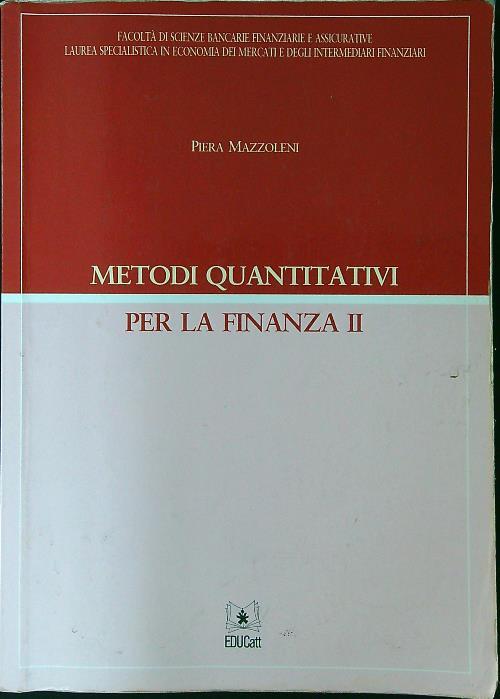 Metodi quantitativi per la finanza II