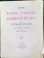 Rome Naples et Florence en 1817 suivi de l'Italie en 1818