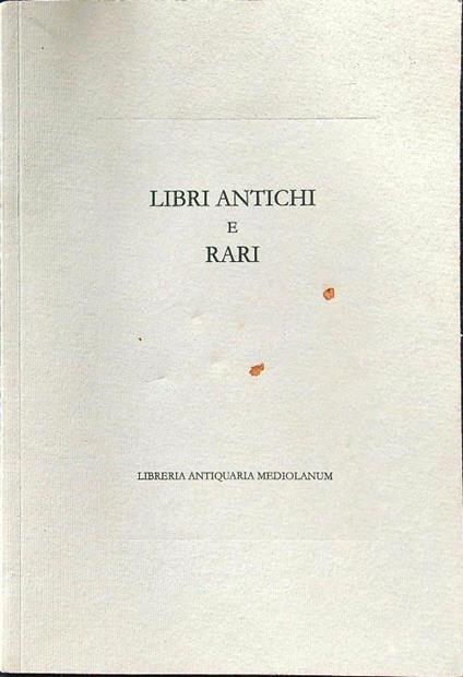 Libri antichi e rari catalogo 38 - copertina