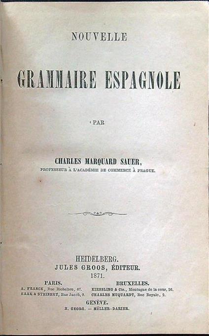 Nouvelle Grammaire espagnole - copertina