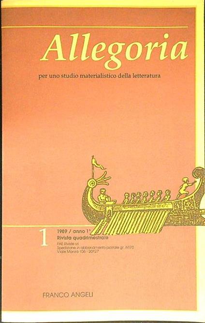 Allegoria n.1/1989 - copertina