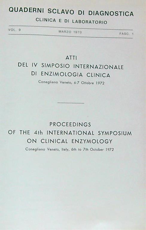 Quaderni sclavo di diagnostica 1973 - copertina