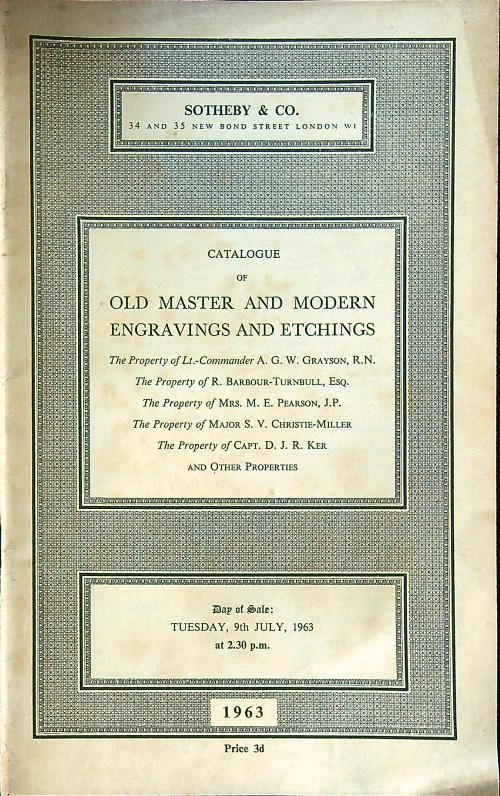 Catalogue of old master and modern engravings and etchings